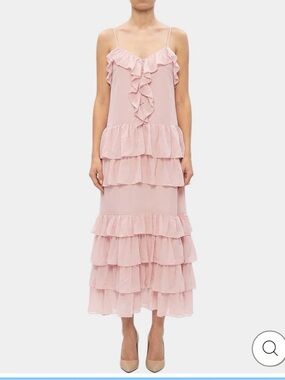 Torn by Ronny Kobo Blush Pink Ruffle Tiered Maxi Dress